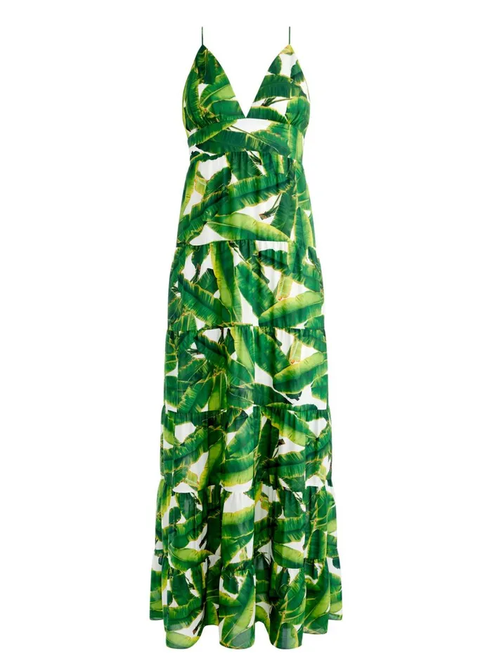Womens Dresses Alice Olivia Karolina Tie Back Maxi Dress Sun Palm Off White