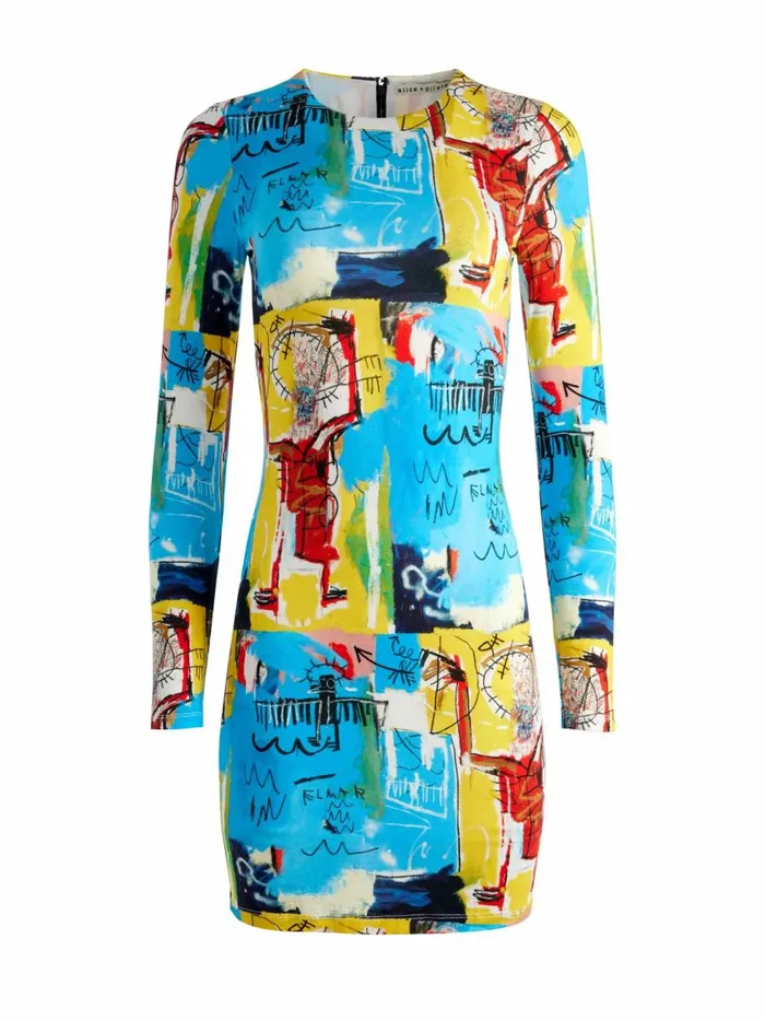 Womens Dresses Alice Olivia X Basquiat Delora Mini Dress Untitled