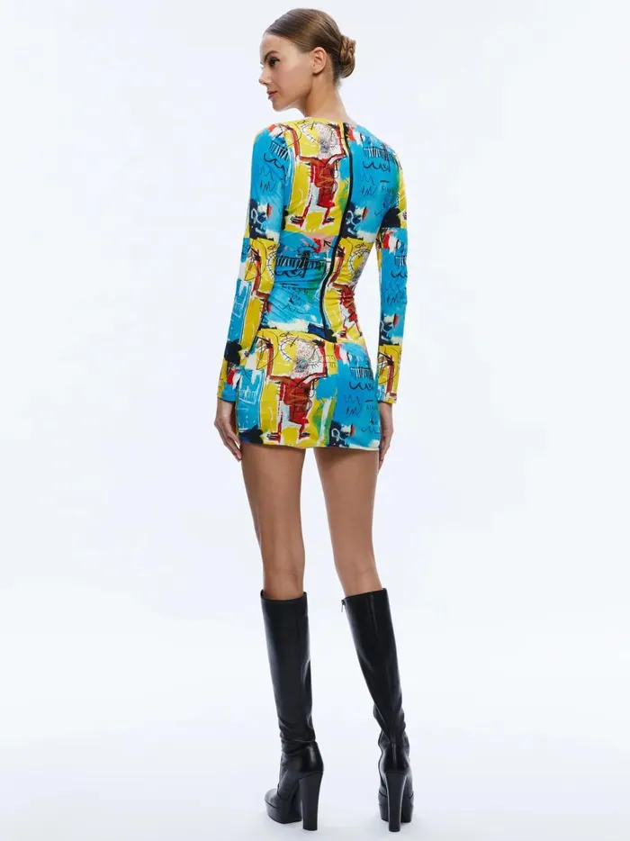 Womens Dresses Alice Olivia X Basquiat Delora Mini Dress Untitled