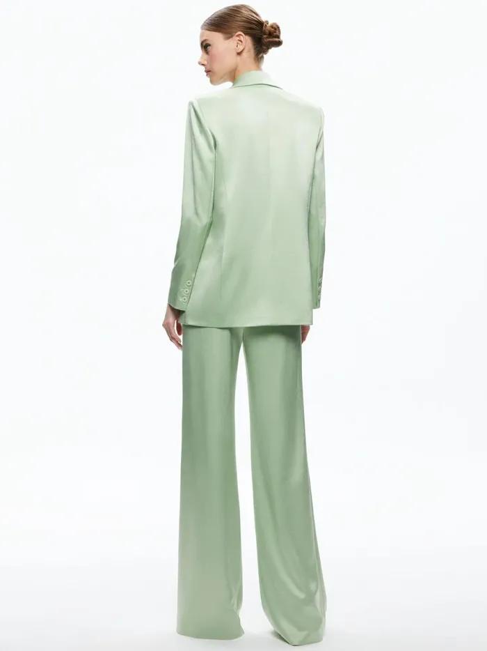 Womens Jackets Coats Alice Olivia Denny Notch Collar Boyfriend Blazer Green Tea