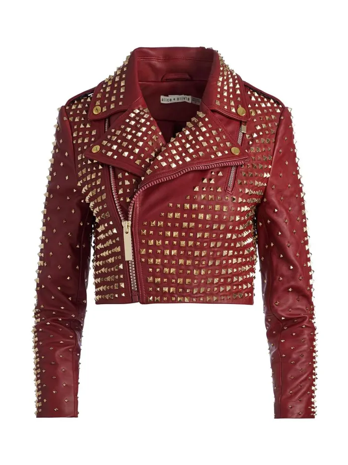 Womens Jackets Coats Alice Olivia Krishna Leather Cropped Moto Jacket Bordeaux Womens Jackets Coats Alice Olivia Krishna Leather Cropped Moto Jacket Bordeaux