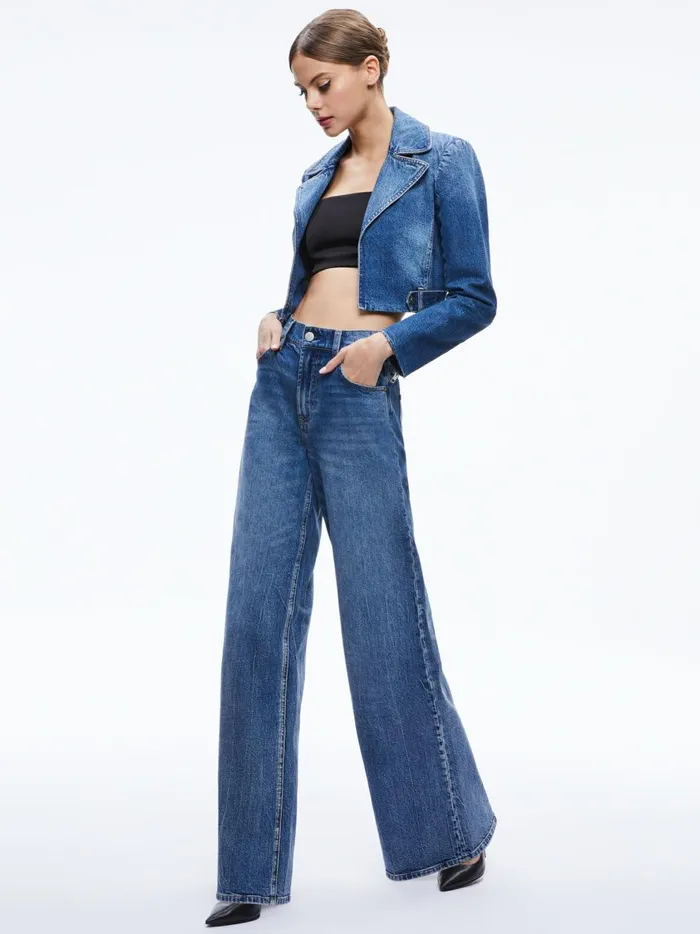 Womens Jackets Coats Alice Olivia Yardley Denim Jacket Lola Blue