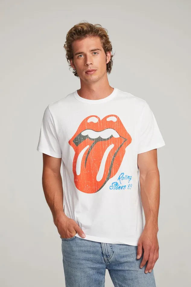 WomensMens Chaser Brand Music Rolling Stones Steel Wheels Tour Mens Tee