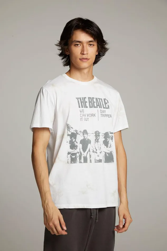 WomensMens Chaser Brand Music The Beatles Day Tripper Crew Neck Tee