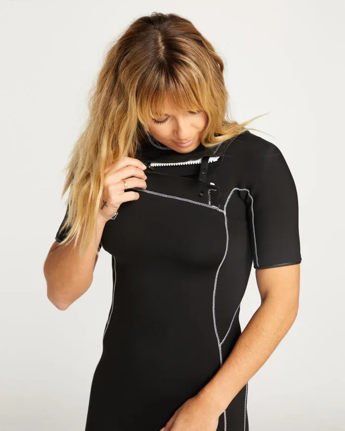 Womens Modulator 2mm Short Sleeve Wetsuit 8211 Black Womens Volcom Wetsuits