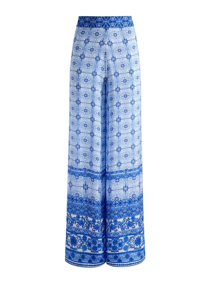 Womens Pants Alice Olivia Athena Wide Leg Pant Greek Tile