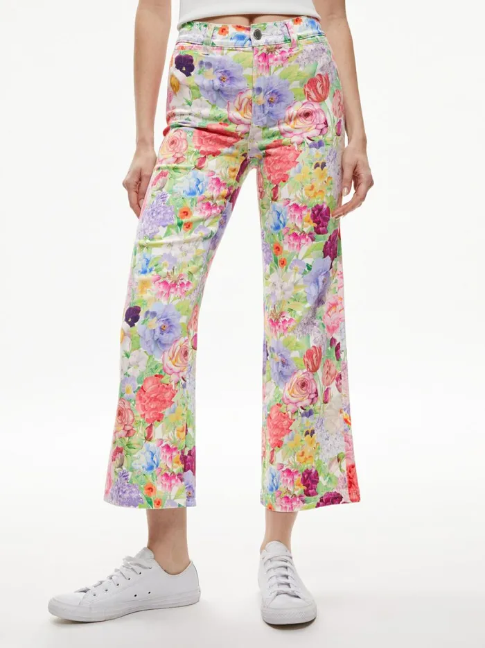 Womens Pants Alice Olivia Gorgeous Coin Pocket Cropped Jean Dawn Floral