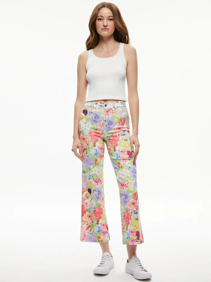 Womens Pants Alice Olivia Gorgeous Coin Pocket Cropped Jean Dawn Floral