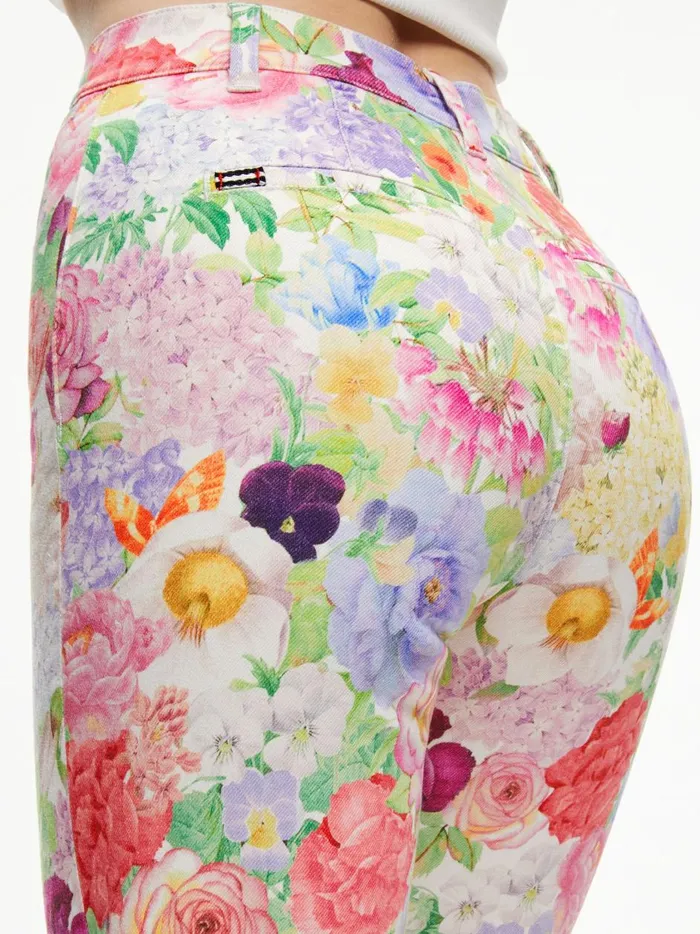 Womens Pants Alice Olivia Gorgeous Coin Pocket Cropped Jean Dawn Floral