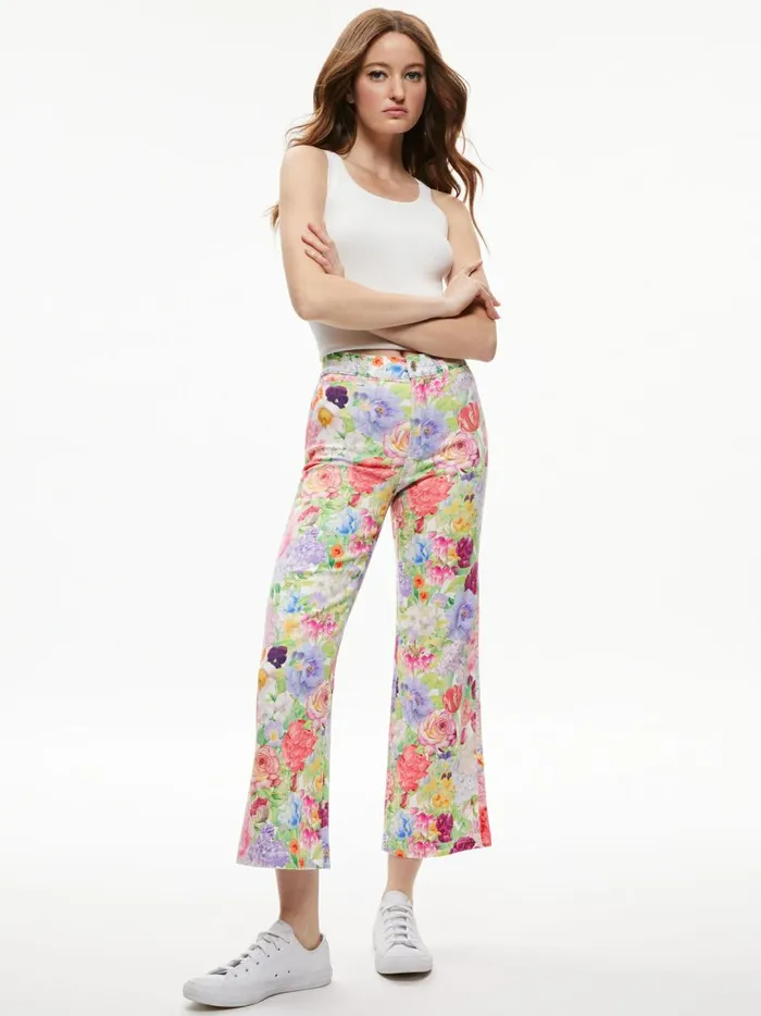 Womens Pants Alice Olivia Gorgeous Coin Pocket Cropped Jean Dawn Floral