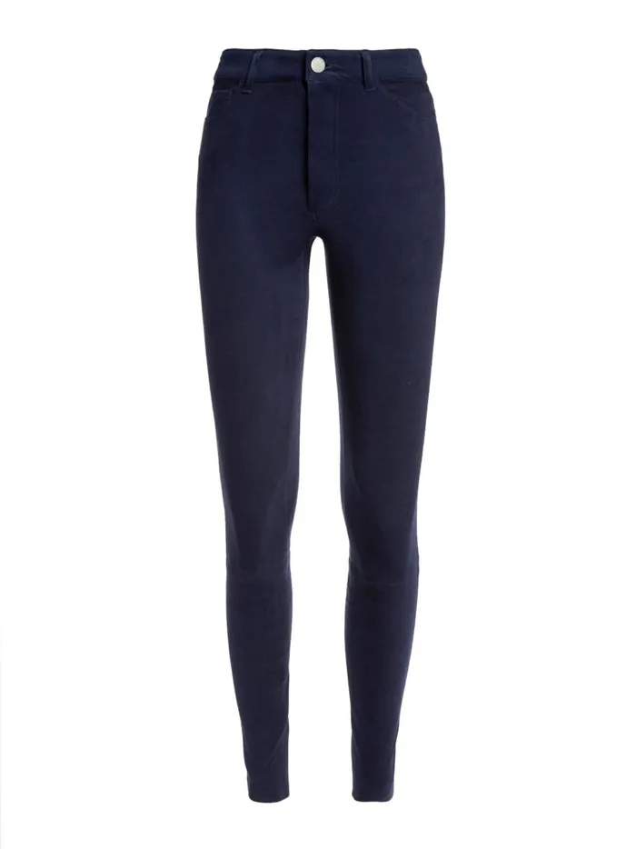 Womens Pants Alice Olivia Mikah Single Button Suede Pant Navy