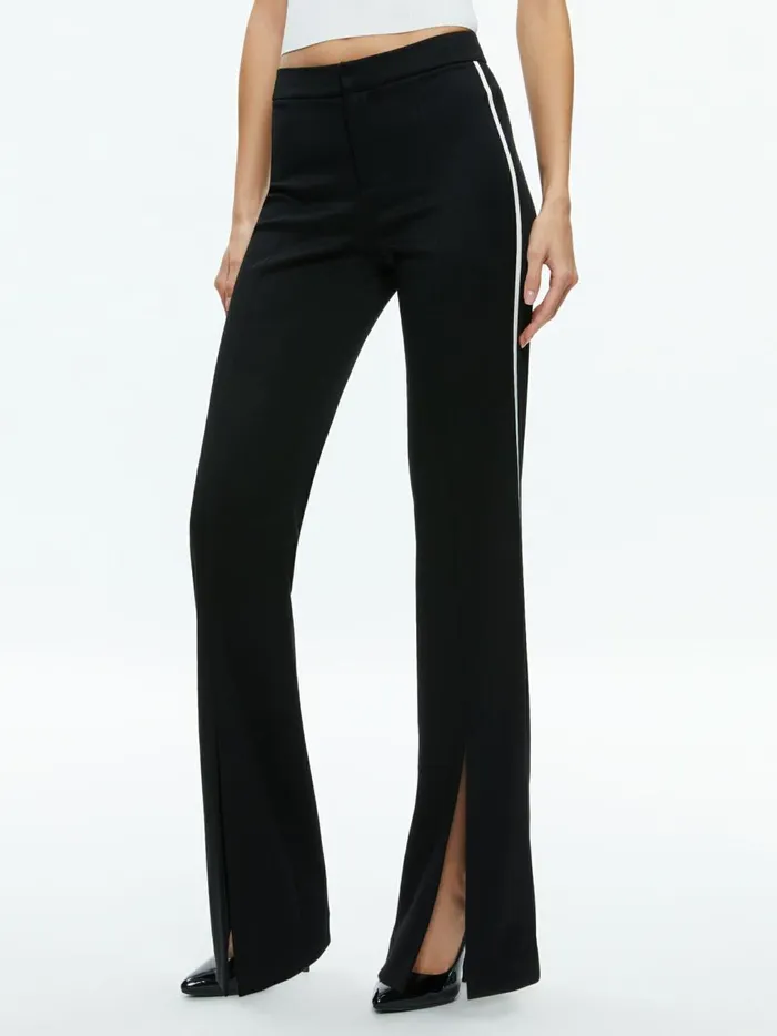 Womens Pants Alice Olivia Princess Contrast Piping Pant Blackoff White