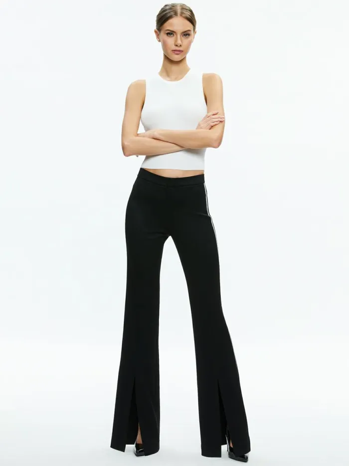 Womens Pants Alice Olivia Princess Contrast Piping Pant Blackoff White