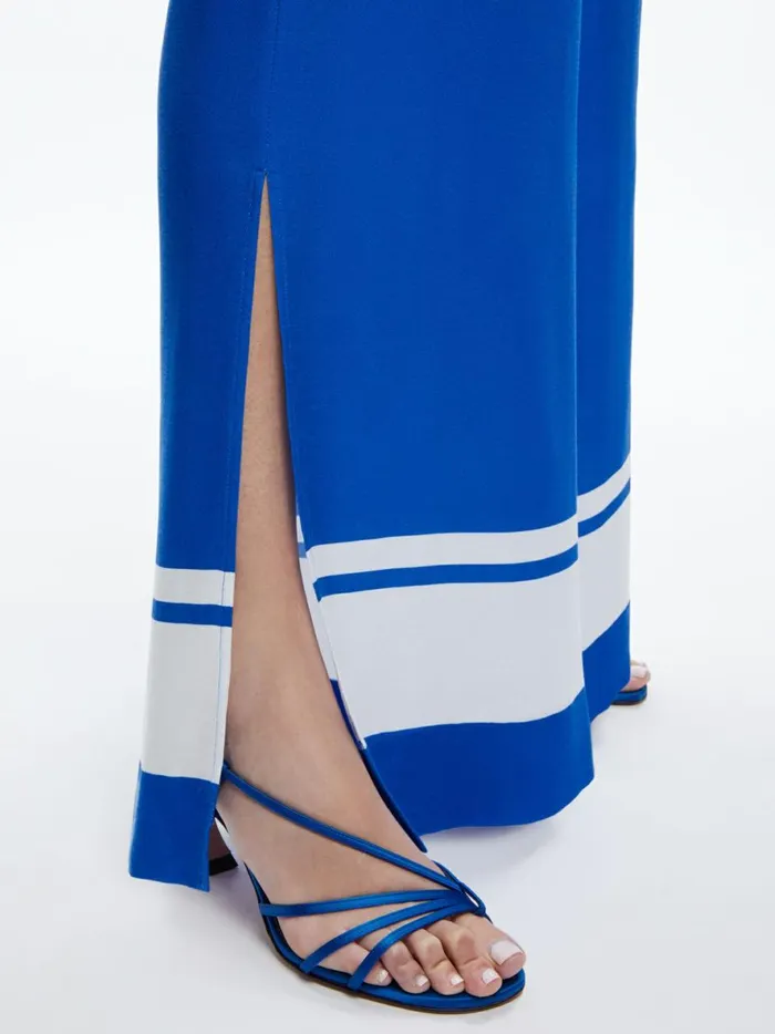 Womens Pants Alice Olivia Savetta High Waisted Wide Leg Side Slit Pant Beyond Stripe