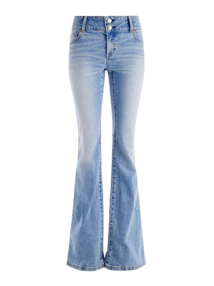 Womens Pants Alice Olivia Stacey Low Rise Bell Bottom Jean Bay Blue