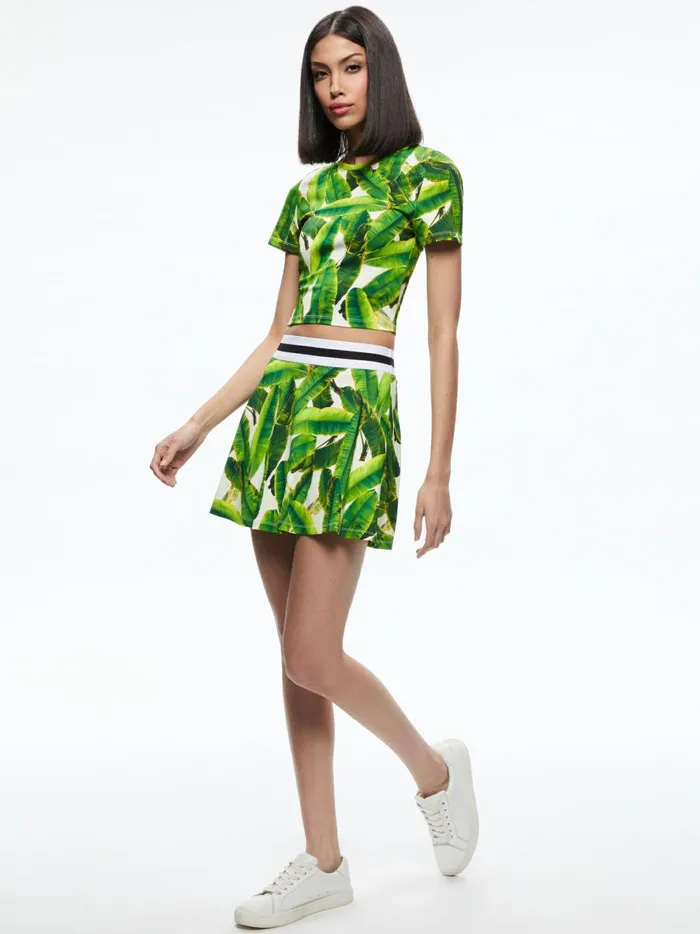 Womens Skirts Alice Olivia Blaise Pickleball Mini Skort Sun Palm Off White