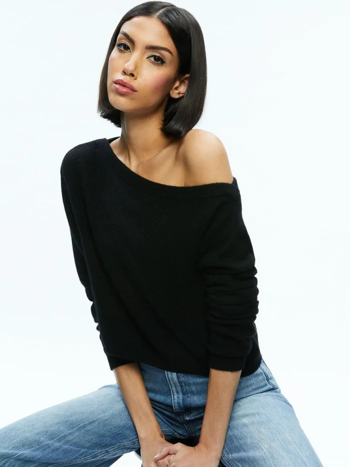 Womens Sweaters Alice Olivia Sherrell Pullover Black