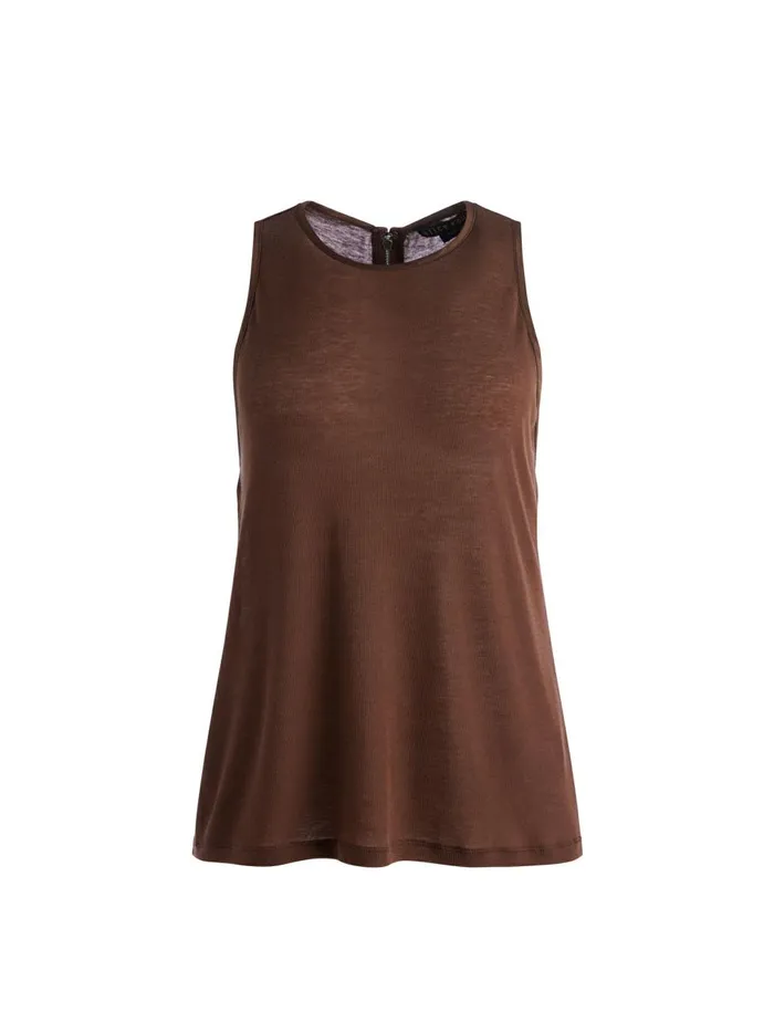 Womens Tops Alice Olivia Angelina Crewneck Tank Toffee