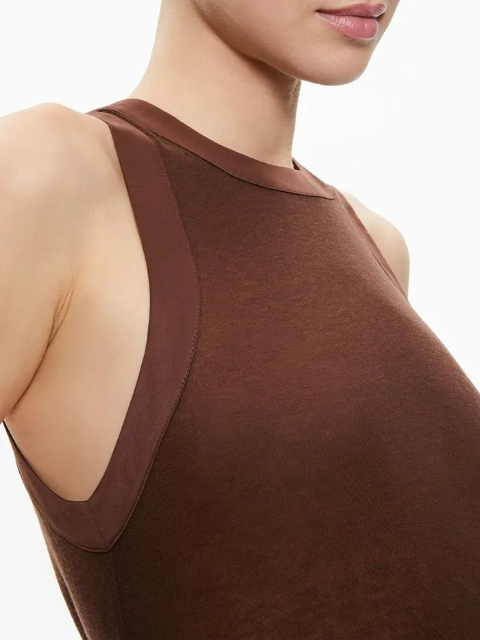 Womens Tops Alice Olivia Angelina Crewneck Tank Toffee