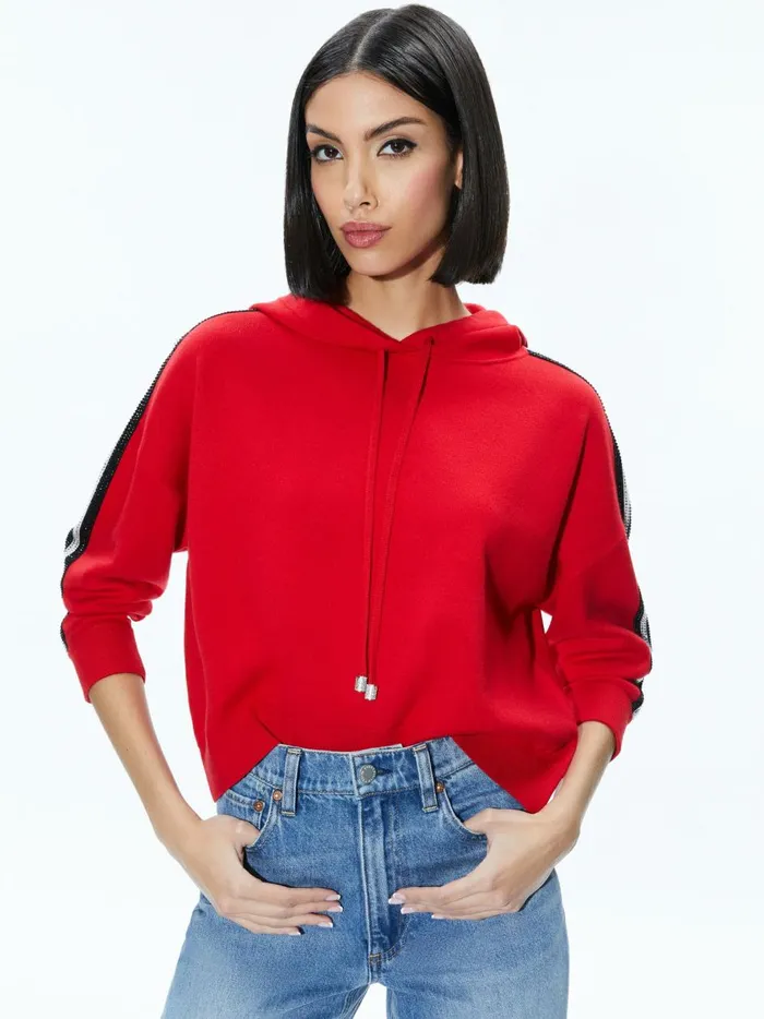 Womens Tops Alice Olivia Katerine Oversized Hoodie Perfect Ruby