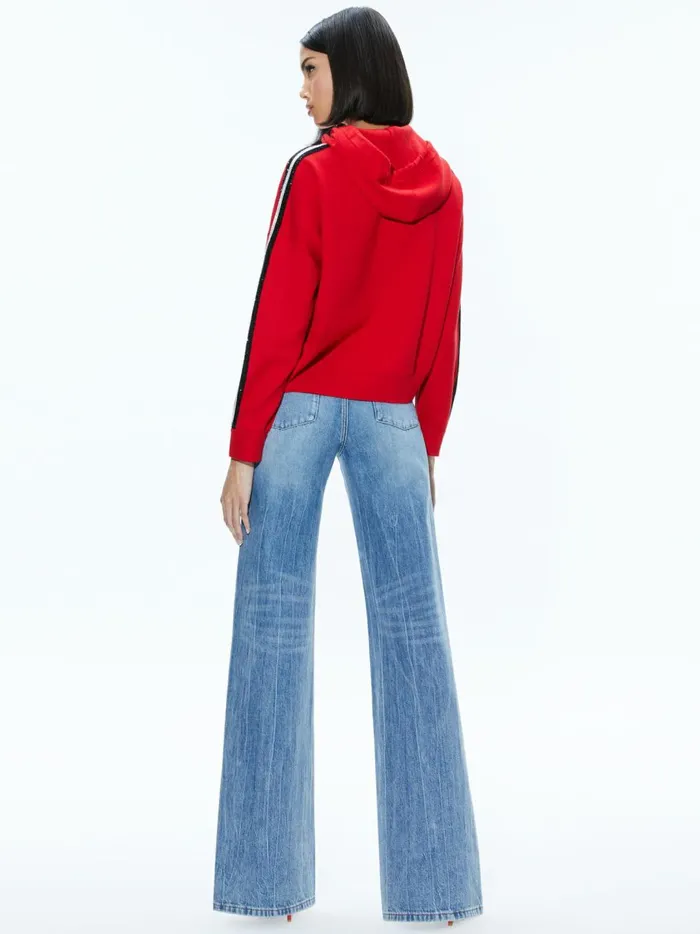 Womens Tops Alice Olivia Katerine Oversized Hoodie Perfect Ruby