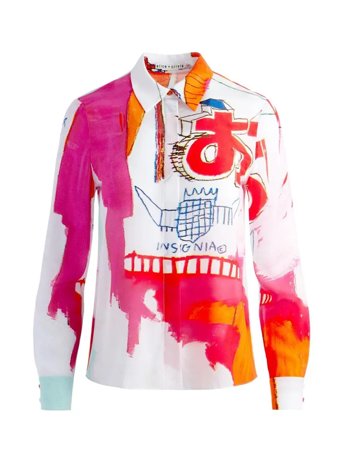 Womens Tops Alice Olivia X Basquiat Willa Placket Top Insignia