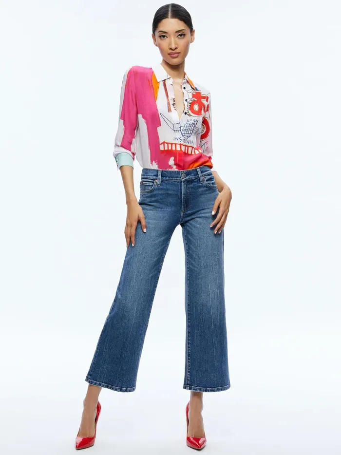 Womens Tops Alice Olivia X Basquiat Willa Placket Top Insignia