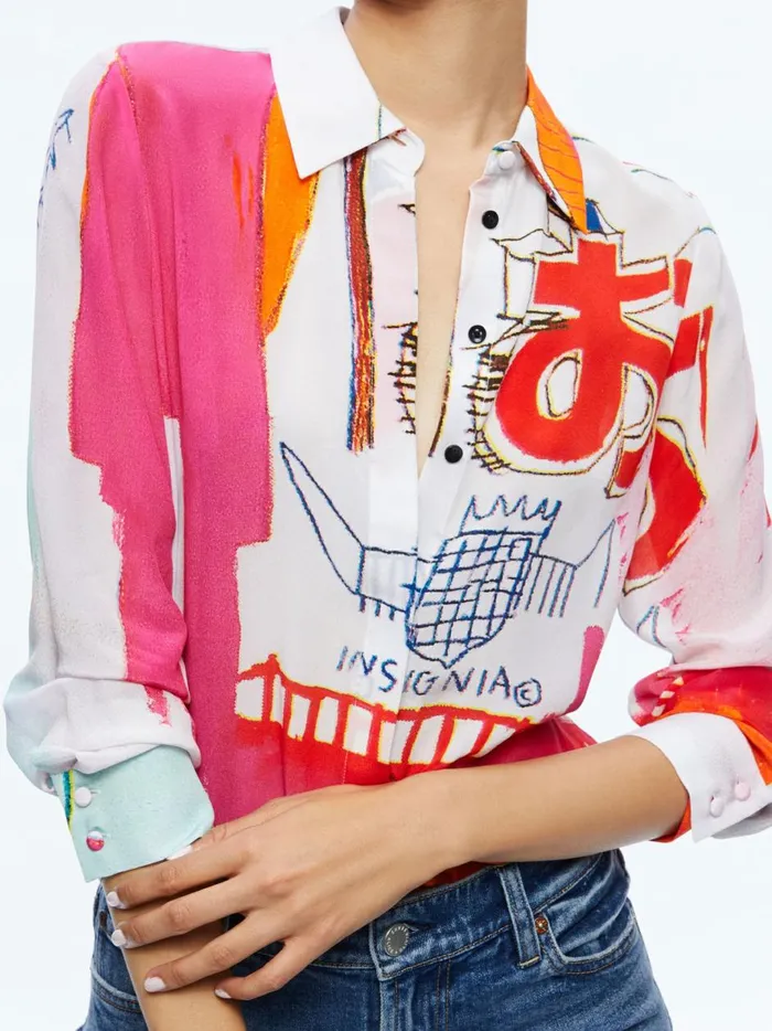 Womens Tops Alice Olivia X Basquiat Willa Placket Top Insignia