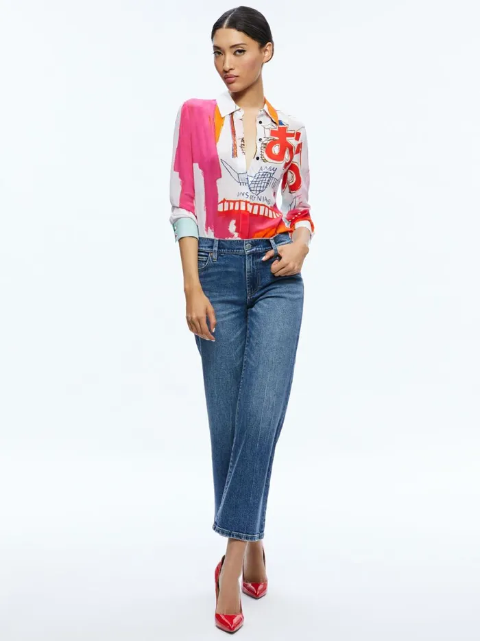 Womens Tops Alice Olivia X Basquiat Willa Placket Top Insignia