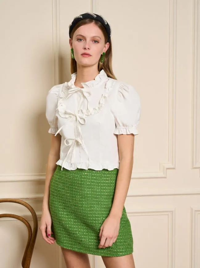 Womenswear Benoite Ruffle Top Pearl White Sister Jane