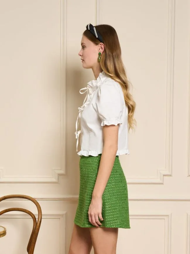 Womenswear Benoite Ruffle Top Pearl White Sister Jane Womenswear Benoite Ruffle Top Pearl White Sister Jane