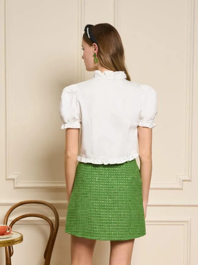 Womenswear Benoite Ruffle Top Pearl White Sister Jane Womenswear Benoite Ruffle Top Pearl White Sister Jane