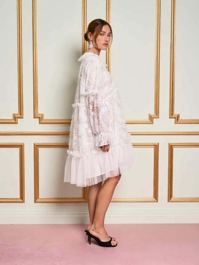 Womenswear DREAM Dentelle Ruffle Tulle Dress Pearl White Sister Jane Womenswear DREAM Dentelle Ruffle Tulle Dress Pearl White Sister Jane