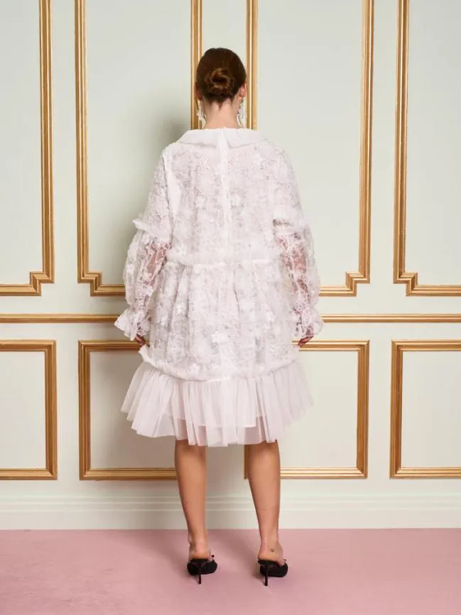 Womenswear DREAM Dentelle Ruffle Tulle Dress Pearl White Sister Jane Womenswear DREAM Dentelle Ruffle Tulle Dress Pearl White Sister Jane