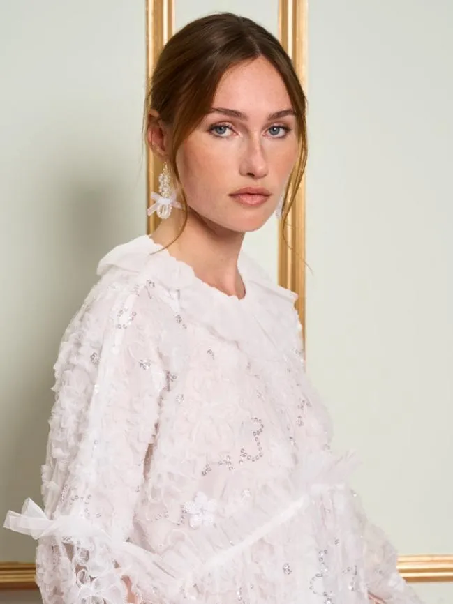 Womenswear DREAM Dentelle Ruffle Tulle Dress Pearl White Sister Jane Womenswear DREAM Dentelle Ruffle Tulle Dress Pearl White Sister Jane