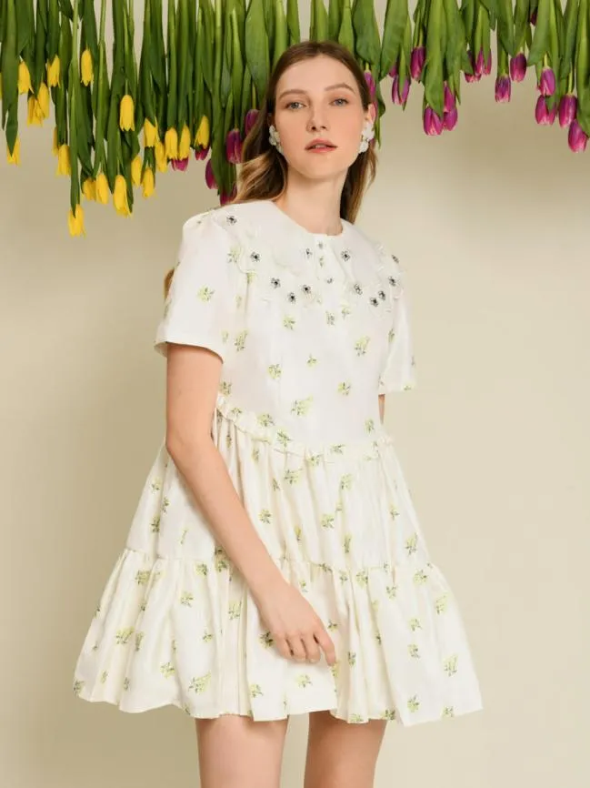 Womenswear DREAM Ditsy Pick Mini Dress Pearled Ivory Sister Jane