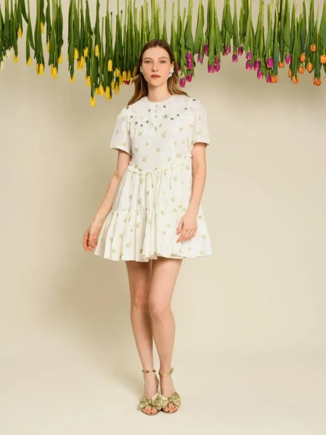 Womenswear DREAM Ditsy Pick Mini Dress Pearled Ivory Sister Jane Womenswear DREAM Ditsy Pick Mini Dress Pearled Ivory Sister Jane