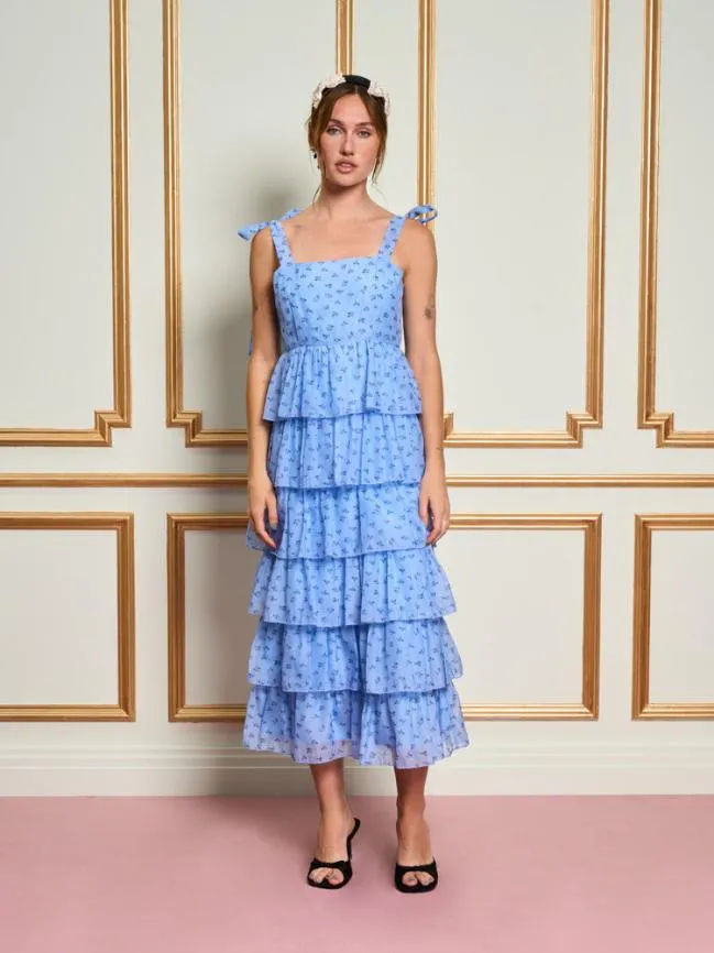 Womenswear DREAM Esme Tiered Ruffle Dress Cornflower Blue Sister Jane Womenswear DREAM Esme Tiered Ruffle Dress Cornflower Blue Sister Jane