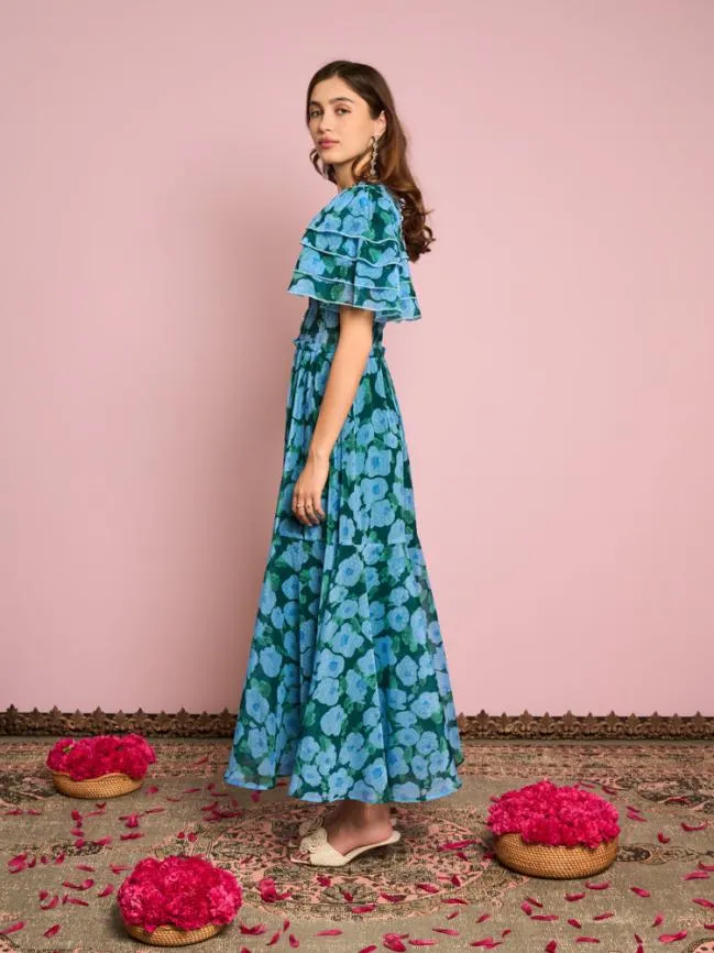 Womenswear Emerald Bloom Midi Dress Dark Emerald Green Sister Jane Womenswear Emerald Bloom Midi Dress Dark Emerald Green Sister Jane