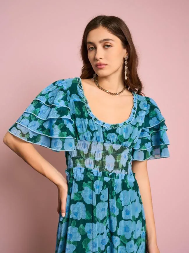 Womenswear Emerald Bloom Midi Dress Dark Emerald Green Sister Jane Womenswear Emerald Bloom Midi Dress Dark Emerald Green Sister Jane