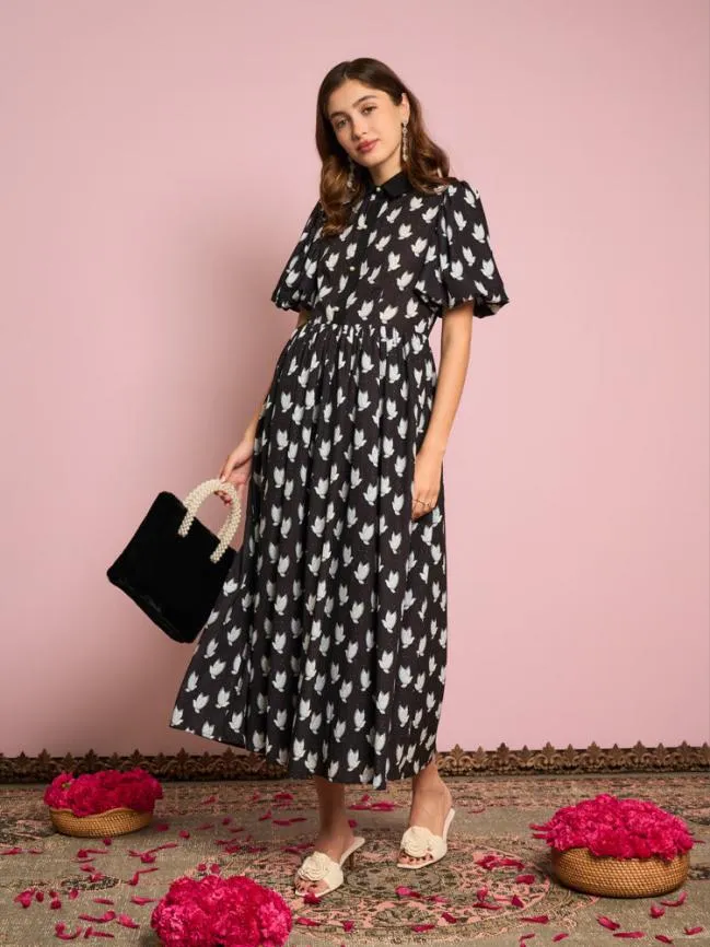 Womenswear Evening Doves Midi Dress Coal Black Sister Jane