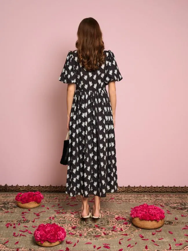 Womenswear Evening Doves Midi Dress Coal Black Sister Jane Womenswear Evening Doves Midi Dress Coal Black Sister Jane