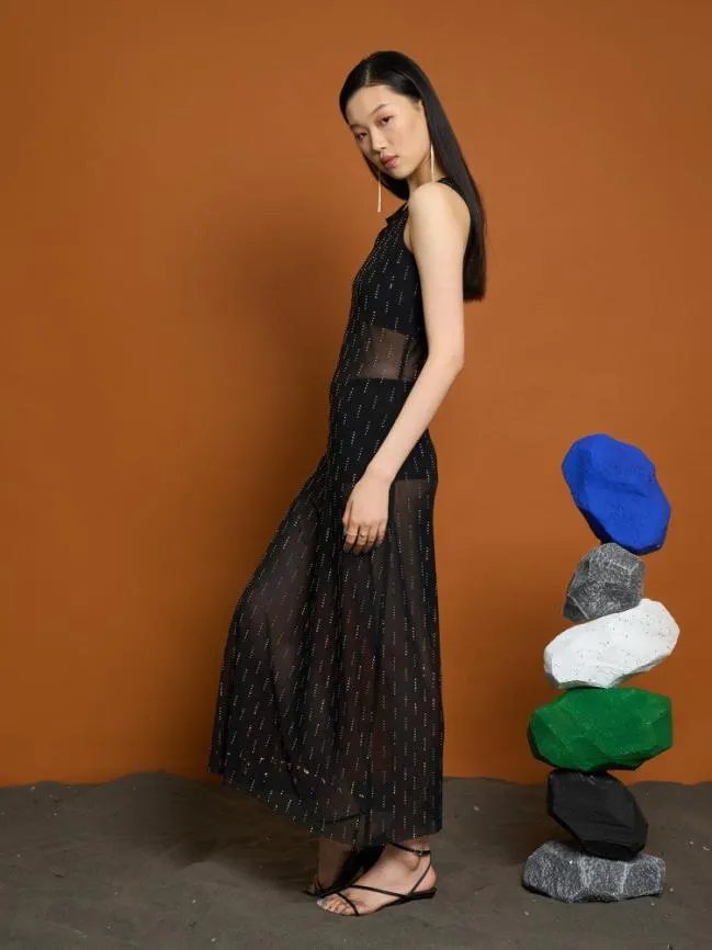 Womenswear Ghospell Bodhi Mesh Midi Dress Raisin Purple Sister Jane