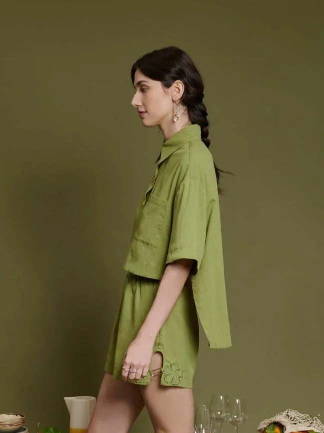 Womenswear Ghospell Gina High Low Top Moss Green Sister Jane Womenswear Ghospell Gina High Low Top Moss Green Sister Jane