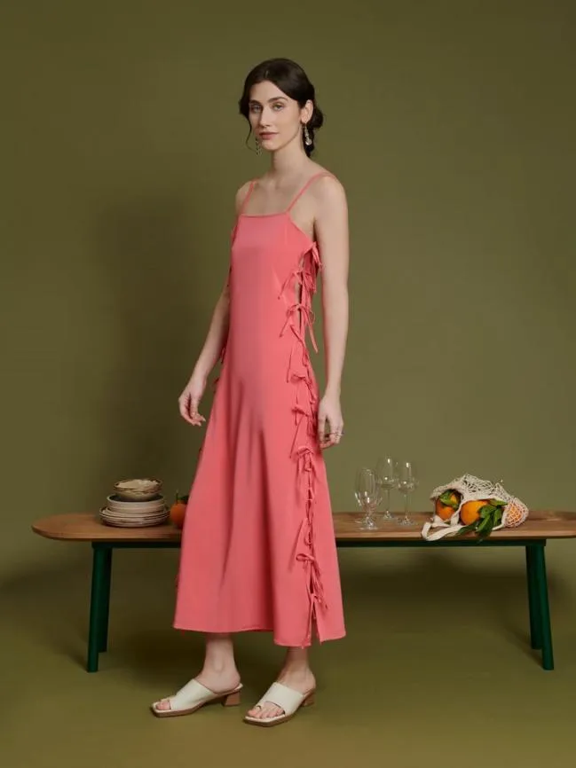 Womenswear Ghospell Margot Bows Midi Dress Brink Pink Sister Jane Womenswear Ghospell Margot Bows Midi Dress Brink Pink Sister Jane
