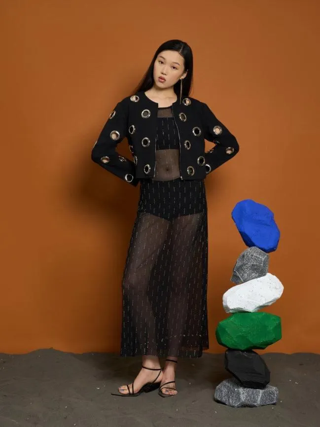Womenswear Ghospell Moira Eyelet Jacket Black Ink Sister Jane Womenswear Ghospell Moira Eyelet Jacket Black Ink Sister Jane