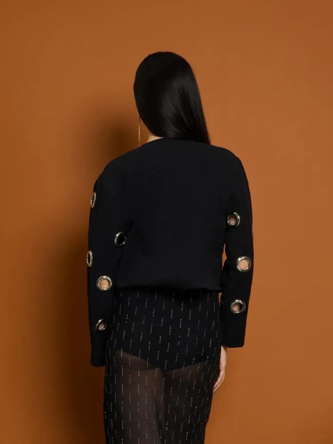 Womenswear Ghospell Moira Eyelet Jacket Black Ink Sister Jane Womenswear Ghospell Moira Eyelet Jacket Black Ink Sister Jane