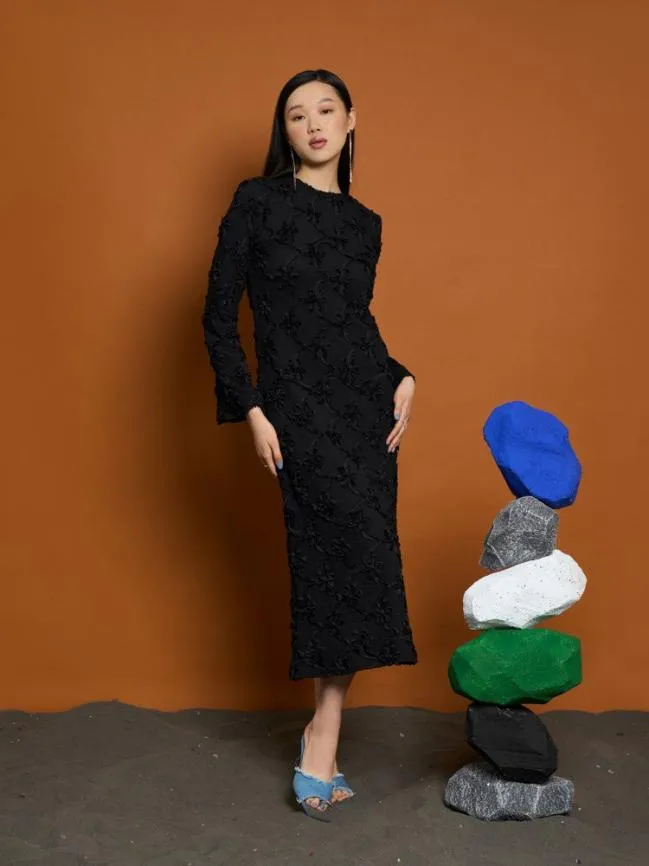 Womenswear Ghospell Mylah Midi Lace Dress Black Ink Sister Jane Womenswear Ghospell Mylah Midi Lace Dress Black Ink Sister Jane