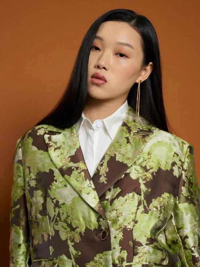Womenswear Ghospell Naomi Jacquard Boxy Blazer Chestnut Brown Sister Jane Womenswear Ghospell Naomi Jacquard Boxy Blazer Chestnut Brown Sister Jane