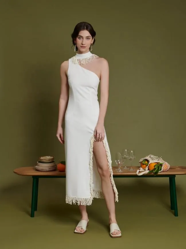 Womenswear Ghospell Simone Fringe Dress Pearled White Sister Jane Womenswear Ghospell Simone Fringe Dress Pearled White Sister Jane